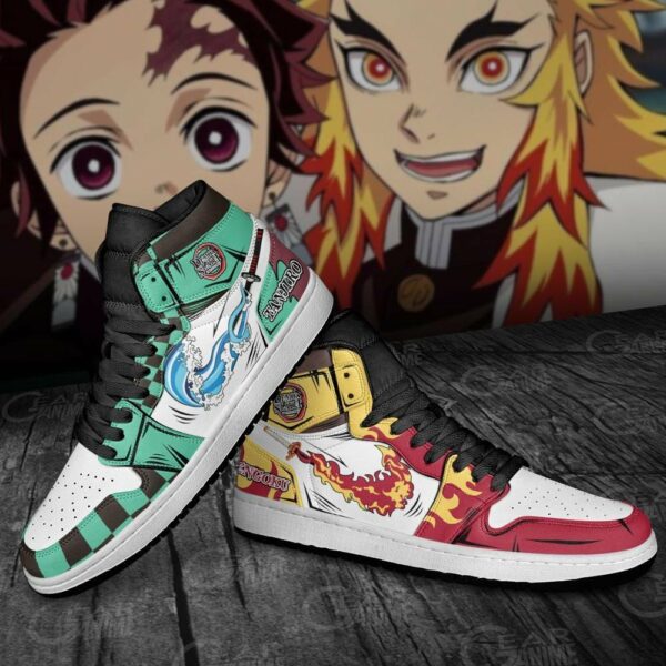 Tanjiro and Rengoku Shoes Custom Breathing Demon Slayer Anime Sneakers 4