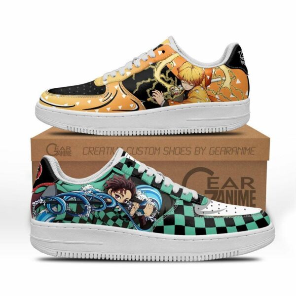 Tanjiro and Zenitsu Air Shoes Custom Anime Demon Slayer Sneakers 1