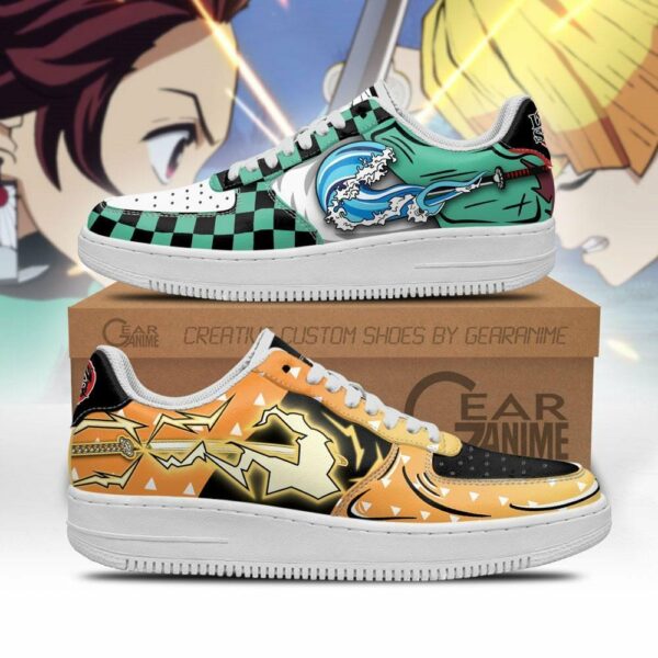 Tanjiro and Zenitsu Air Shoes Custom Breathing Demon Slayer Anime Sneakers 1