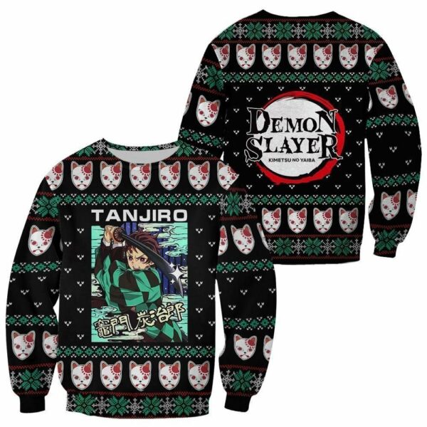 Tanjiro Kamado Ugly Christmas Sweater Kimetsu Anime Xmas Custom Clothes 1