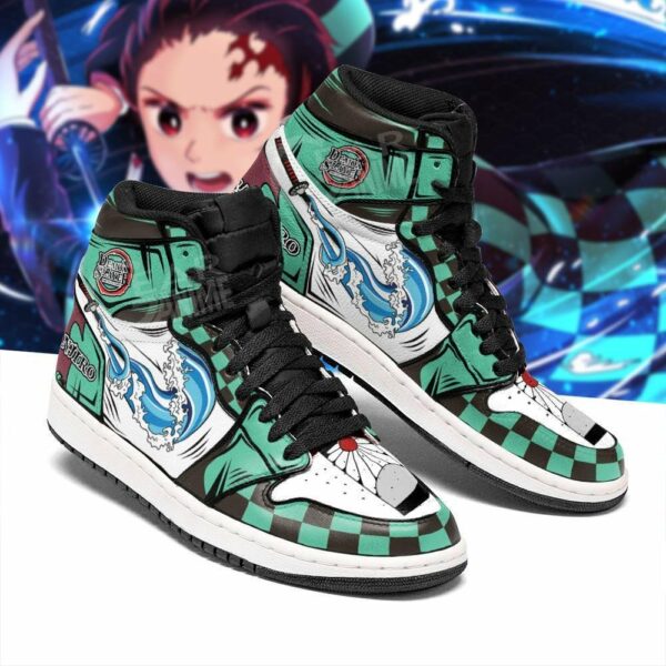 Tanjiro Shoes Custom Water Blade Demon Slayer Anime Leather Sneakers 1