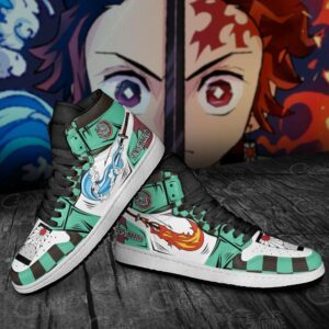 Tanjiro Water and Fire Shoes Custom Breathing Demon Slayer Anime Sneakers 7