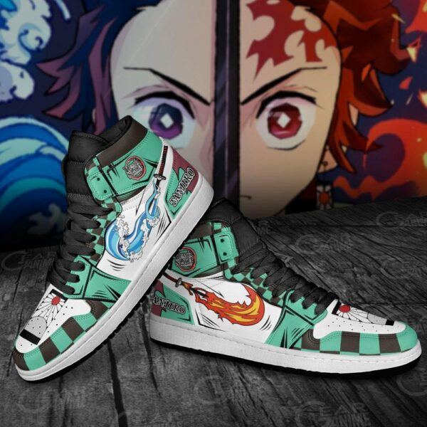 Tanjiro Water and Fire Shoes Custom Breathing Demon Slayer Anime Sneakers 4