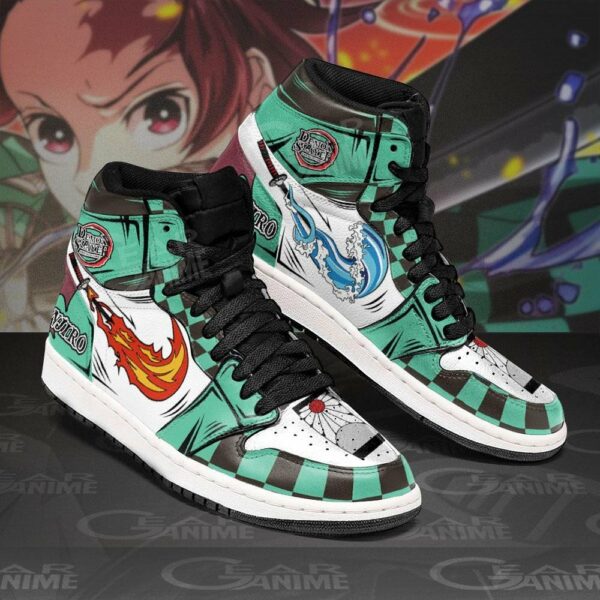 Tanjiro Water and Fire Shoes Custom Breathing Demon Slayer Anime Sneakers 1