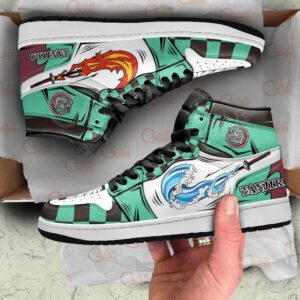Tanjiro Water and Fire Shoes Custom Breathing Demon Slayer Anime Sneakers 6