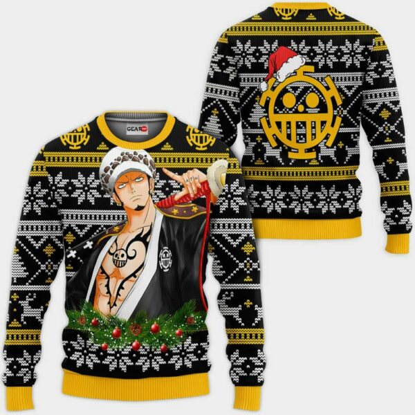 Trafalgar Law Ugly Christmas Sweater Custom Wano One Piece Anime XS12 1