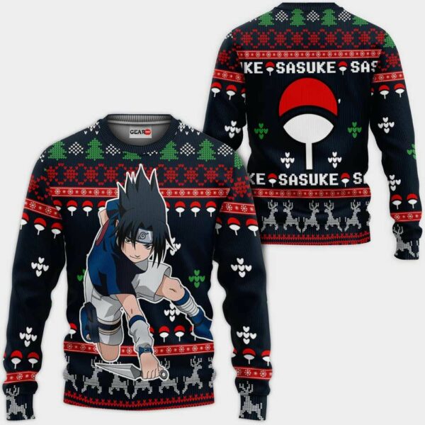 Uchiha Sasuke Christmas Sweater Custom Naruto Anime XS12 1