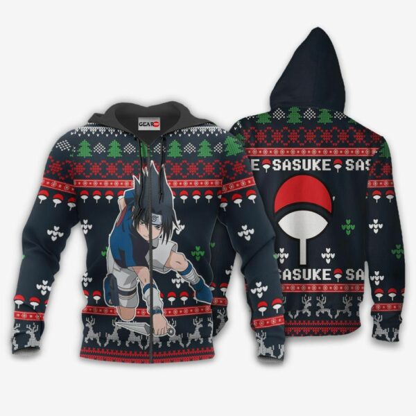 Uchiha Sasuke Christmas Sweater Custom Naruto Anime XS12 2