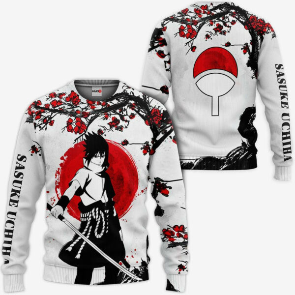 Uchiha Sasuke Hoodie Custom Japan Style Naruto Anime Shirts 2