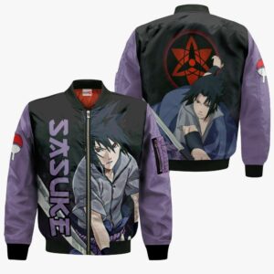 Uchiha Sasuke Hoodie Shirt Sharingan Eyes Anime Zip Jacket 9