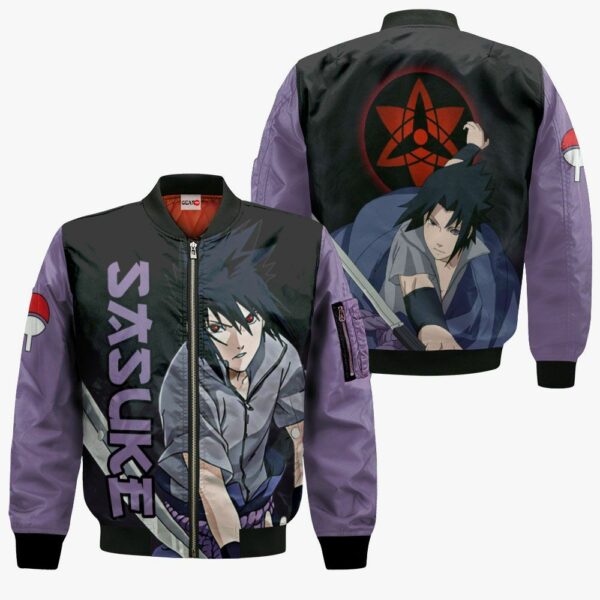 Uchiha Sasuke Hoodie Shirt Sharingan Eyes Anime Zip Jacket 4