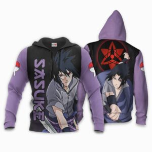 Uchiha Sasuke Hoodie Shirt Sharingan Eyes Anime Zip Jacket 8