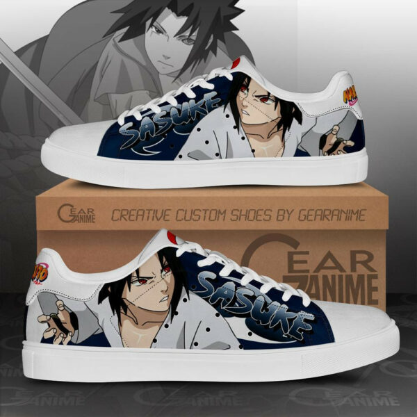 Uchiha Sasuke Skate Shoes Anime Custom Sneakers SK10 1