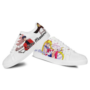 Usagi Tsukino Moon And Tuxedo Mask Skate Shoes Custom Sailor Anime Sneakers 6
