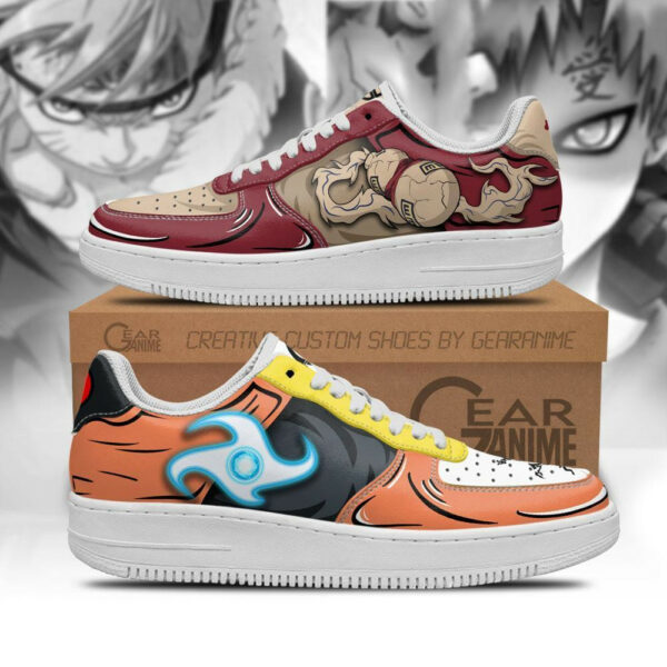 Uzumaki and Gaara Air Shoes Custom Jutsu Anime Sneakers 1
