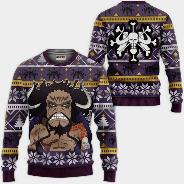 Yonko Kaido Ugly Christmas Sweater Custom One Piece Anime XS12 1