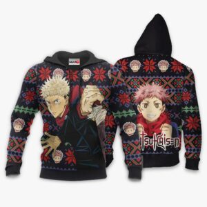 Yuji Itadori Ugly Christmas Sweater Custom Anime Jujutsu Kaisen XS12 7