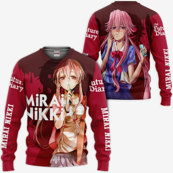 Yuno Gasai Future Diary Mirai Nikki Hoodie Anime Jacket Shirts 2