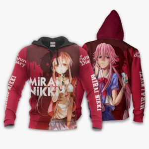 Yuno Gasai Future Diary Mirai Nikki Hoodie Anime Jacket Shirts 8