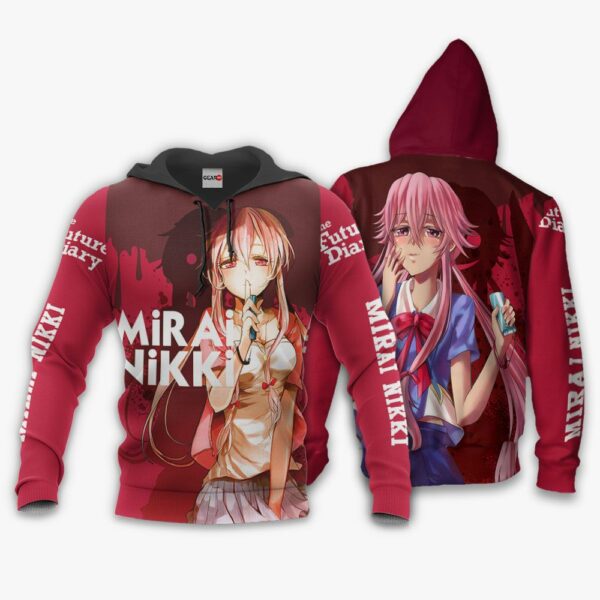 Yuno Gasai Future Diary Mirai Nikki Hoodie Anime Jacket Shirts 3