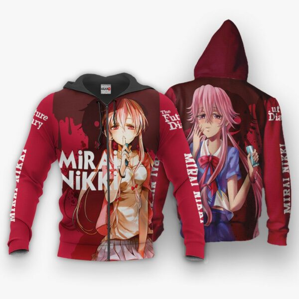 Yuno Gasai Future Diary Mirai Nikki Hoodie Anime Jacket Shirts 1