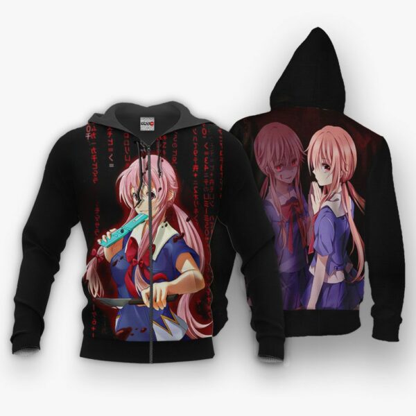 Yuno Gasai Hoodie Future Diary Mirai Nikki Anime Jacket Shirts 1