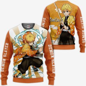 Zenitsu Agatsuma Hoodie Custom Kimetsu Anime Hoodie Shirts 8