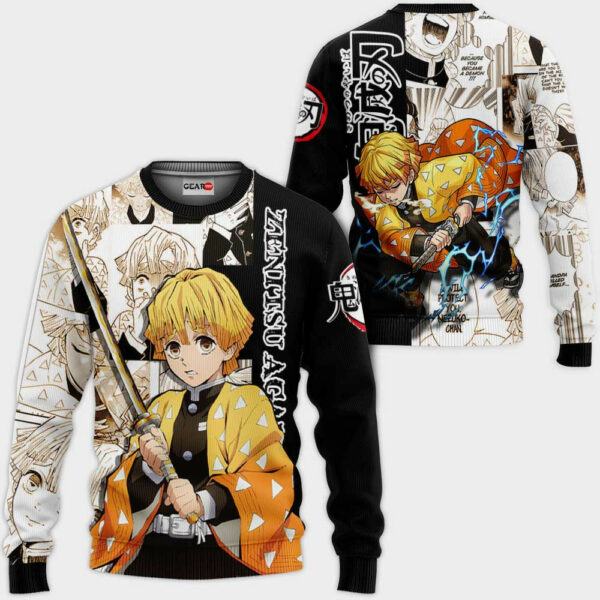 Zenitsu Agatsuma Hoodie Custom Kimetsu Anime Merch Clothes Manga Style 2