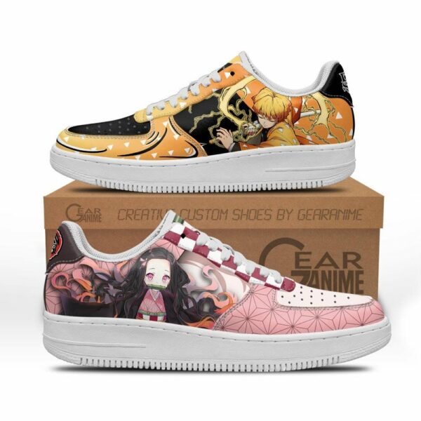 Zenitsu and Nezuko Air Shoes Custom Anime Demon Slayer Sneakers 1