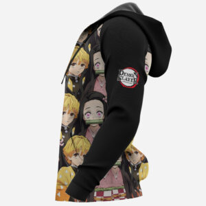 Zenitsu and Nezuko Hoodie Custom Kimetsu Anime Merch Clothes Valentine's gifts 11