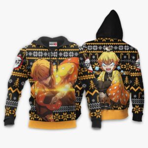 Zenitsu Ugly Christmas Sweater Custom Anime Kimetsu XS12 7