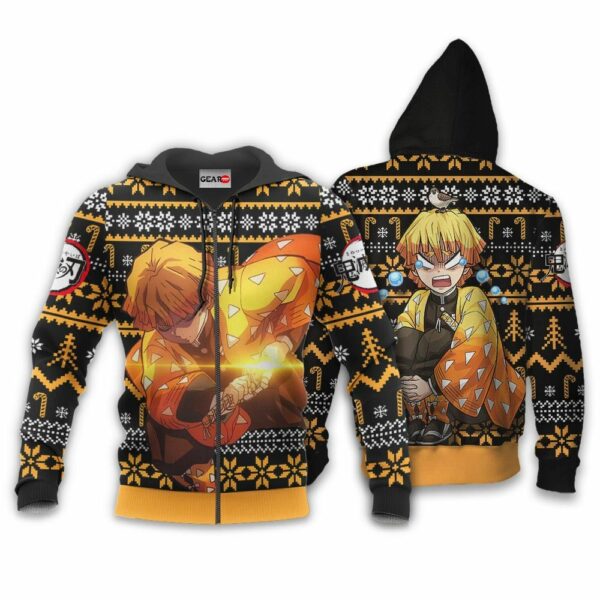 Zenitsu Ugly Christmas Sweater Custom Anime Kimetsu XS12 2