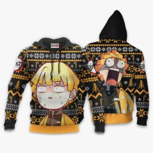 Zenitsu Ugly Christmas Sweater Custom Anime Kimetsu XS12 For Fan 7