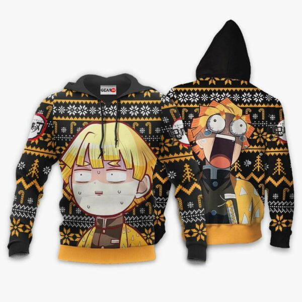 Zenitsu Ugly Christmas Sweater Custom Anime Kimetsu XS12 For Fan 3