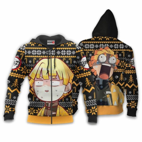 Zenitsu Ugly Christmas Sweater Custom Anime Kimetsu XS12 For Fan 2