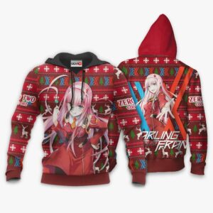 Zero Two Code 002 Ugly Christmas Sweater Custom Anime Darling In The Franxx XS12 7
