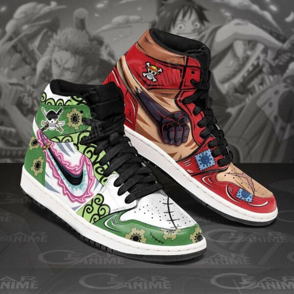 Zoro and Luffy Shoes Custom Wano Arc Anime One Piece Sneakers 2