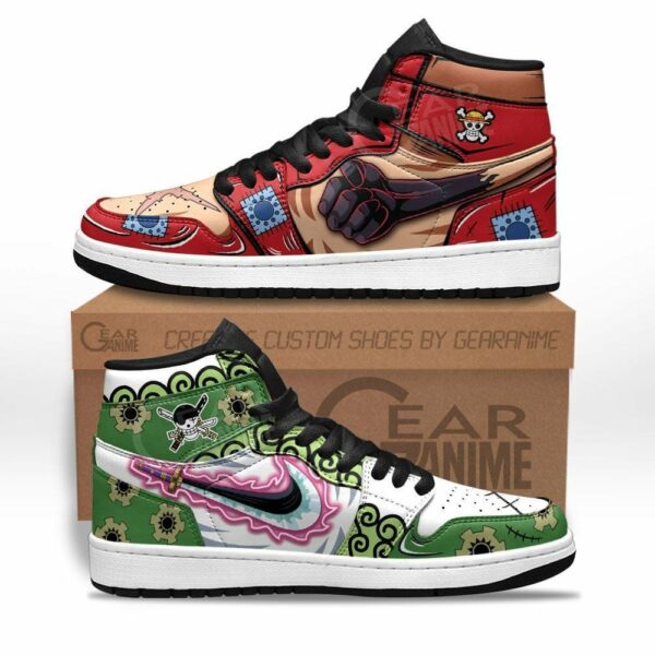 Zoro and Luffy Shoes Custom Wano Arc Anime One Piece Sneakers 1