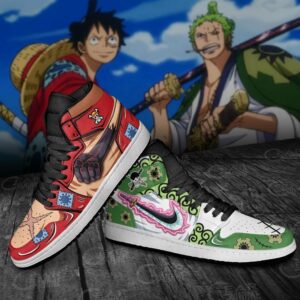 Zoro and Luffy Shoes Custom Wano Arc Anime One Piece Sneakers 7