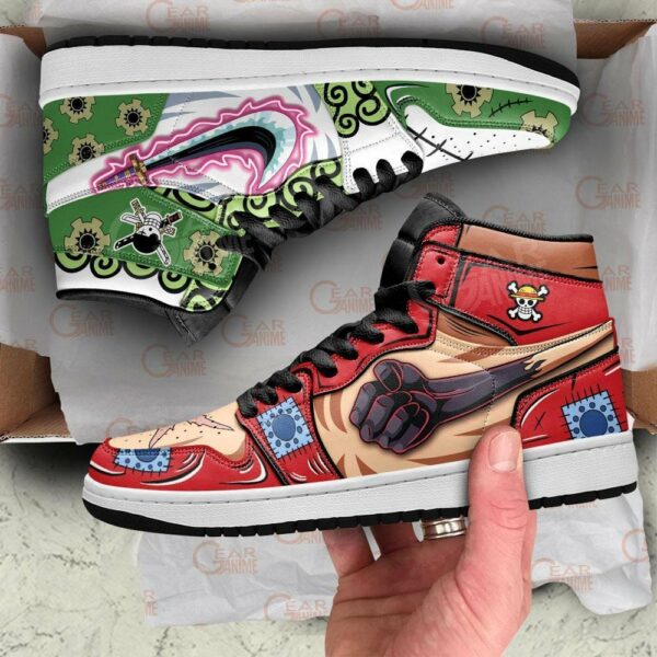 Zoro and Luffy Shoes Custom Wano Arc Anime One Piece Sneakers 3