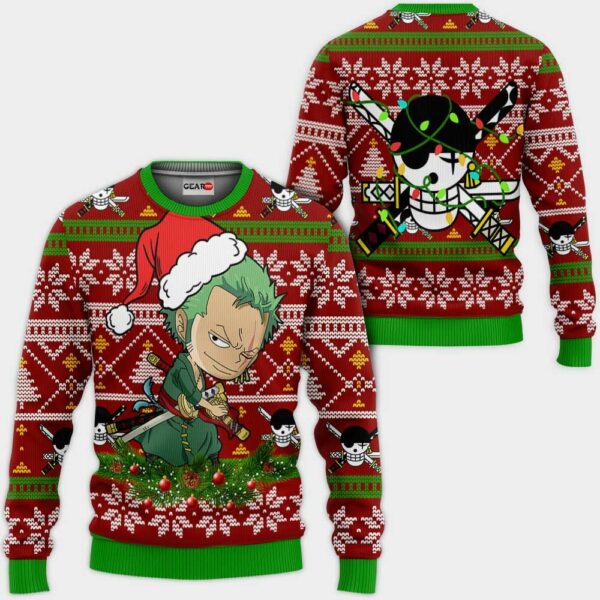 Zoro Ugly Christmas Sweater Custom One Piece Anime XS12 1