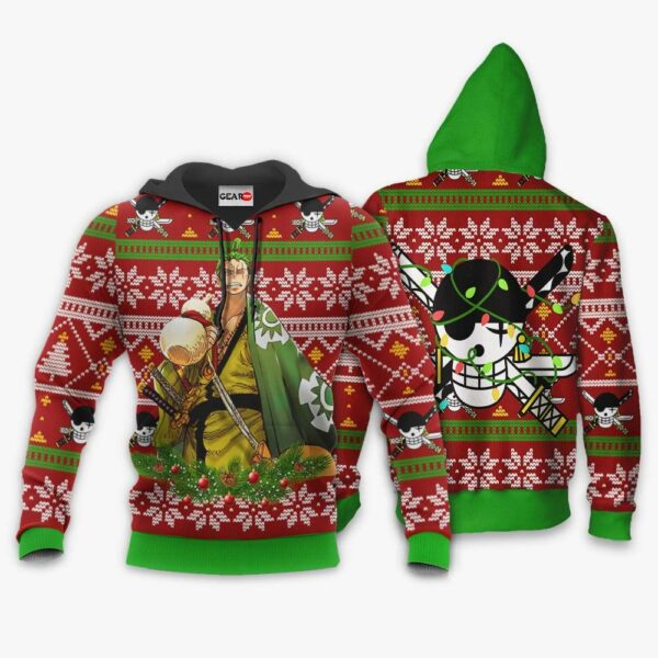 Zoro Ugly Christmas Sweater Custom Wano One Piece Anime XS12 3