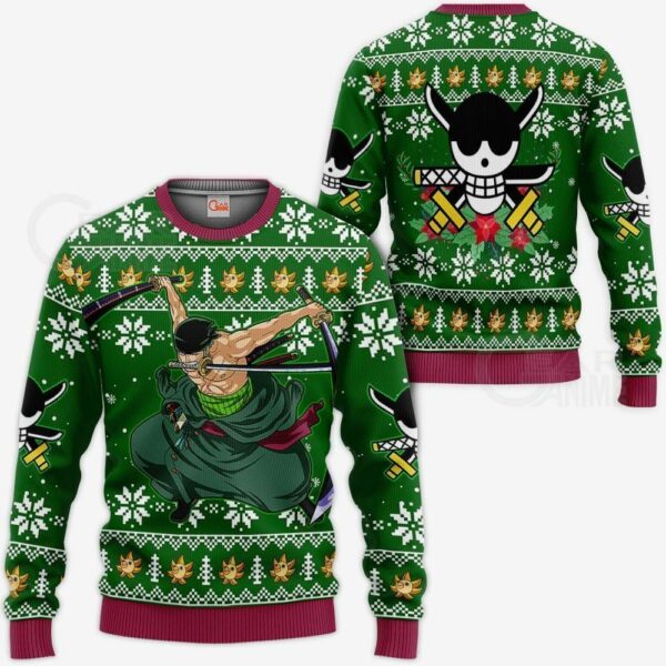 Zoro Ugly Christmas Sweater One Piece Anime Xmas 1