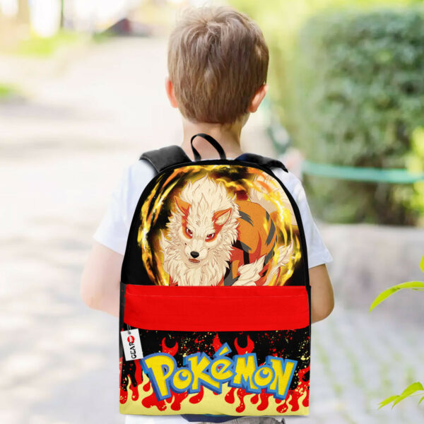 Arcanine Backpack Custom Pokemon Anime Bag Flame Style for Otaku 3