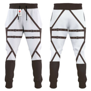 Attack On Titan Joggers Custom Anime Cosplay Sweatpants White Style 6