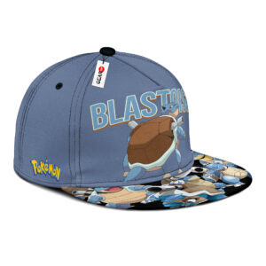 Blastoise Snapback Hat Custom Pokemon Anime Hat Gifts for Otaku 6