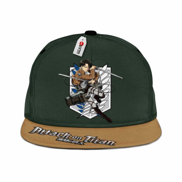 Captain Levi Ackerman Snapback Hat Custom Attack On Titan Anime Hat 1