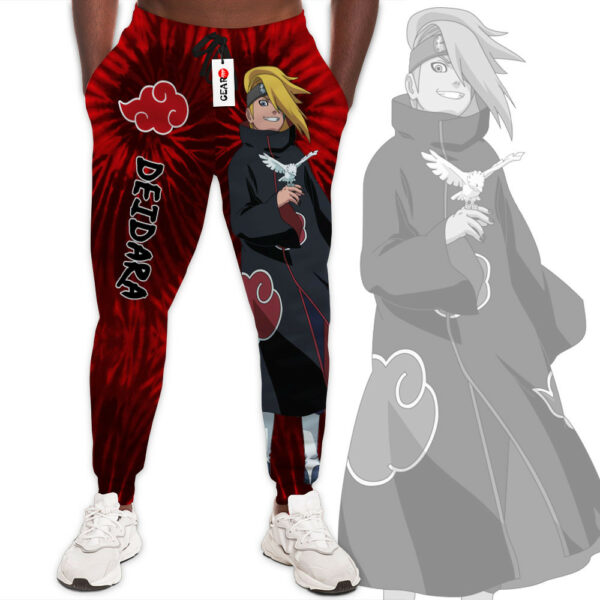 Deidara Joggers Custom Anime Akatsuki Sweatpants Tie Dye Style 1