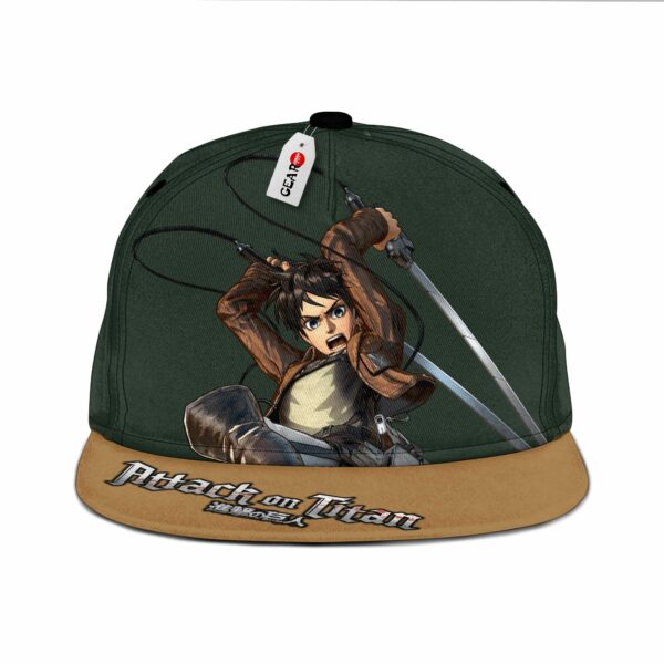 Eren Snapback Hat Custom Attack On Titan Anime Hat 1