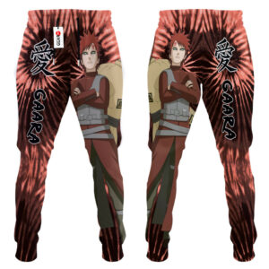 Gaara Joggers Custom Anime Sweatpants Tie Dye Style Merch 6